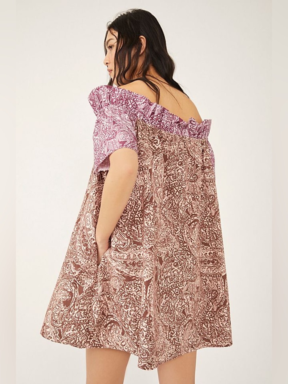 Free People Sophie Printed Dress / Light Combo oversized effortless shapeless